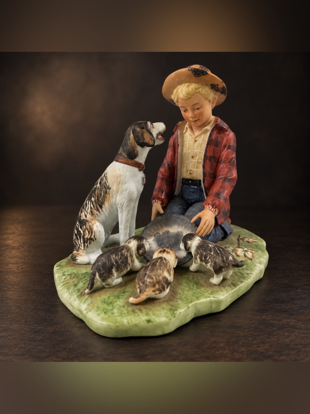 Vintage Gorham Norman Rockwell Pride of Parenthood RW-18 Dog Puppies Figurine